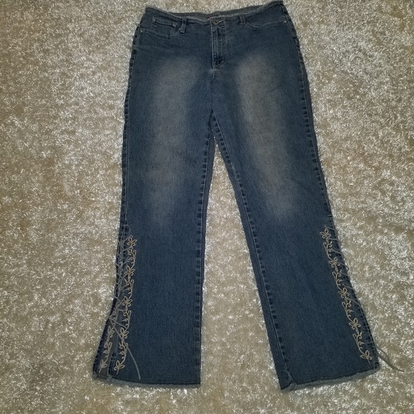 LA Blues Y2k Lace Up Hi Rise Flare Jeans Spandex Blend Sz 10 (30x30) - Picture 6 of 10